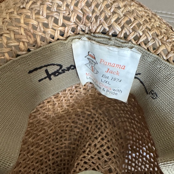 Panama Jack Tan and Blue Wide Brim Hat - Picture 5 of 7